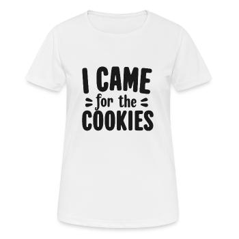 Je suis venu pour les cookies - T-shirt respirant Femme - blanc - Devant - AI Model Female 172 dark (172cm)