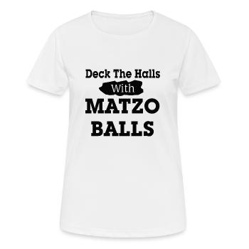 Deck The Halls With Matzo Balls - Women's Breathable T-Shirt - white - Front - AI Model Female 172 dark (172cm)