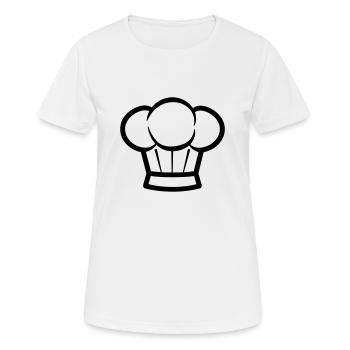 Toque Chef de cuisine - T-shirt respirant Femme - blanc - Devant - AI Model Female 172 dark (172cm)