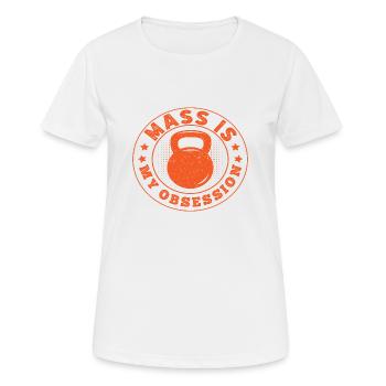 Fitness Motivation Bodybuilder Masse Mon Obsession - T-shirt respirant Femme - blanc - Devant - AI Model Female 172 dark (172cm)