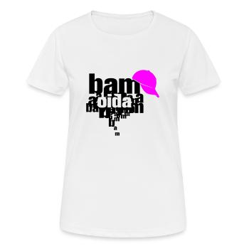 bam bam oida - T-shirt respirant Femme - blanc - Devant - AI Model Female 172 dark (172cm)