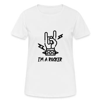 Rocker Hand I’m A Rocker Rock Music - T-shirt respirant Femme - blanc - Devant - AI Model Female 172 dark (172cm)