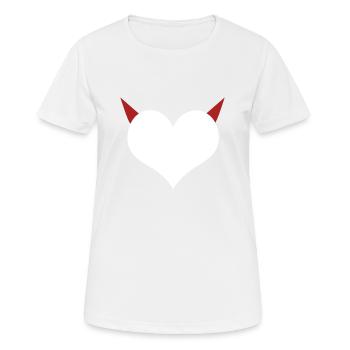 Herz Teufel Diable que j’aime - T-shirt respirant Femme - blanc - Devant - AI Model Female 172 dark (172cm)