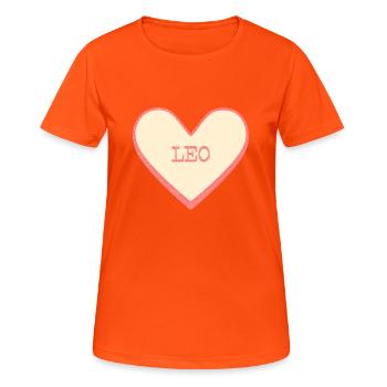 Leo Name Vorname rosa Zucker Herz - Frauen T-Shirt atmungsaktiv - Neonorange - Vorne - AI Model Female 172 dark (172cm)