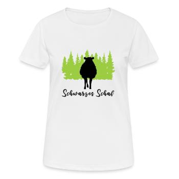 "Schwarzes Schaf: Individuelle Eleganz" - Frauen T-Shirt atmungsaktiv - Weiß - Vorne - AI Model Female 172 dark (172cm)