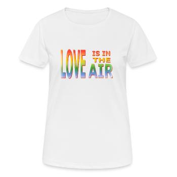 L’amour est dans l’air - T-shirt respirant Femme - blanc - Devant - AI Model Female 172 dark (172cm)