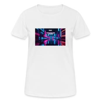FRÉQUENCES CHARGÉES - T-shirt respirant Femme - blanc - Devant - AI Model Female 172 dark (172cm)
