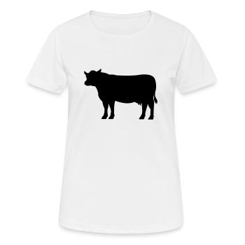 Vecteur de silhouette de vache - T-shirt respirant Femme - blanc - Devant - AI Model Female 172 dark (172cm)