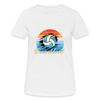Beachball Ocean vintage ball multi couleur B-Day gif - T-shirt respirant Femme - blanc - Devant - AI Model Female 172 dark (172cm)
