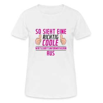 Wirtschaftsinformatikerin | Wirtschaft Informatik - Frauen T-Shirt atmungsaktiv - Weiß - Vorne - AI Model Female 172 dark (172cm)