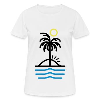 Palmen Insel - Frauen T-Shirt atmungsaktiv - Weiß - Vorne - AI Model Female 172 dark (172cm)