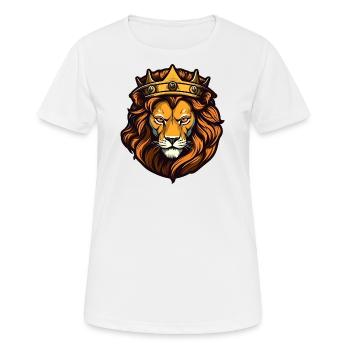 Lion royal avec couronne - T-shirt respirant Femme - blanc - Devant - AI Model Female 172 dark (172cm)