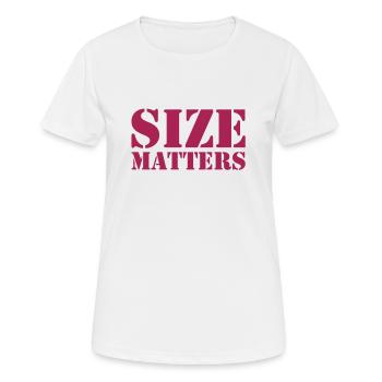 Size matters - Women's Breathable T-Shirt - white - Front - AI Model Female 172 dark (172cm)