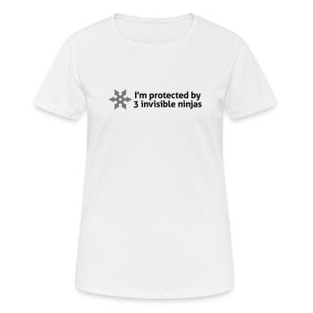 Je suis protégé par des ninjas invisibles! - T-shirt respirant Femme - blanc - Devant - AI Model Female 172 dark (172cm)