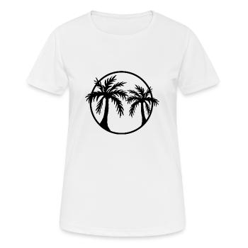 Palmen - Frauen T-Shirt atmungsaktiv - Weiß - Vorne - AI Model Female 172 dark (172cm)