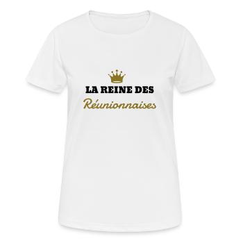 Réunion / 974 / Frankreich / Afrika - Frauen T-Shirt atmungsaktiv - Weiß - Vorne - AI Model Female 172 dark (172cm)
