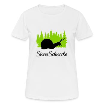 "Süße Schnecke: Liebenswerte Schönheit" - Frauen T-Shirt atmungsaktiv - Weiß - Vorne - AI Model Female 172 dark (172cm)