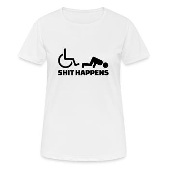 Rollstuhl - Frauen T-Shirt atmungsaktiv - Weiß - Vorne - AI Model Female 172 dark (172cm)