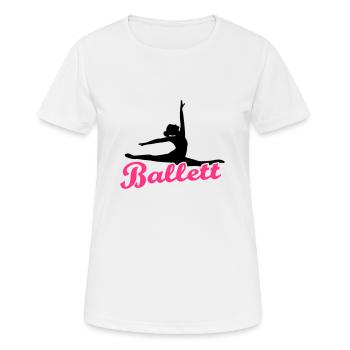 Ballett - Frauen T-Shirt atmungsaktiv - Weiß - Vorne - AI Model Female 172 dark (172cm)