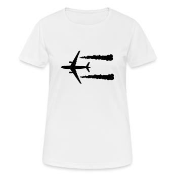 plane - Women's Breathable T-Shirt - white - Front - AI Model Female 172 dark (172cm)