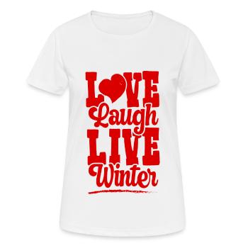 Love Live Winter - T-shirt respirant Femme - blanc - Devant - AI Model Female 172 dark (172cm)