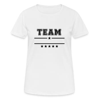 Team - Frauen T-Shirt atmungsaktiv - Weiß - Vorne - AI Model Female 172 dark (172cm)