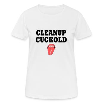cleanup cuckold - Women's Breathable T-Shirt - white - Front - AI Model Female 172 dark (172cm)