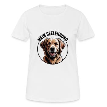 Labrador Retriever Labbi mein Seelenhund - Frauen T-Shirt atmungsaktiv - Weiß - Vorne - AI Model Female 172 dark (172cm)