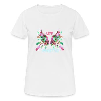 ailes d’ange, ailes, ailes d’ange, sauver winnetou - T-shirt respirant Femme - blanc - Devant - AI Model Female 172 dark (172cm)