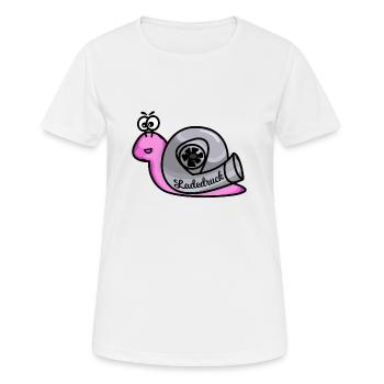 Turboschnecke Rosa - Frauen T-Shirt atmungsaktiv - Weiß - Vorne - AI Model Female 172 dark (172cm)