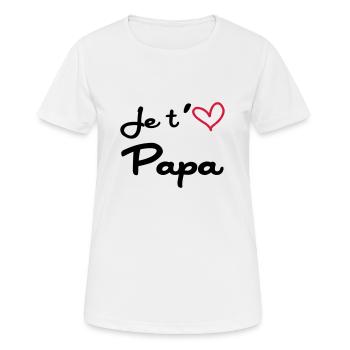 Je t'aime Papa / Naissance / Bébé / Fête des Pères - Women's Breathable T-Shirt - white - Front - AI Model Female 172 dark (172cm)