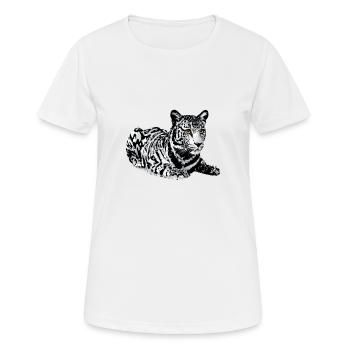 Tigre, léopard, paillettes, paillettes, noir et blanc - T-shirt respirant Femme - blanc - Devant - AI Model Female 172 dark (172cm)