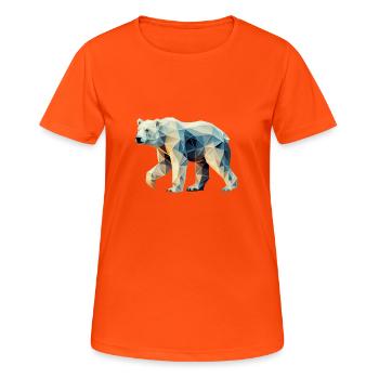Geometric Polar Bear - Geometry Motif - Women's Breathable T-Shirt - neon orange - Front - AI Model Female 172 dark (172cm)