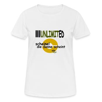 scheine! die Sonne scheint - Frauen T-Shirt atmungsaktiv - Weiß - Vorne - AI Model Female 172 dark (172cm)