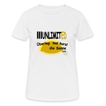 Pensez-y un instant ! Le soleil - T-shirt respirant Femme - blanc - Devant - AI Model Female 172 dark (172cm)