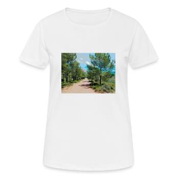 Zeichnung der Provence - Wanderweg - Frauen T-Shirt atmungsaktiv - Weiß - Vorne - AI Model Female 172 dark (172cm)