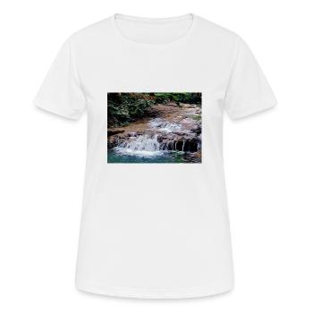 Drawing of Provence - Small river waterfall - Women's Breathable T-Shirt - white - Front - AI Model Female 172 dark (172cm)
