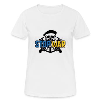 Stop War - T-shirt respirant Femme - blanc - Devant - AI Model Female 172 dark (172cm)