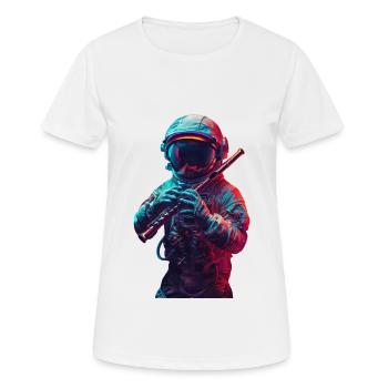 Flûte d’astronaute - T-shirt respirant Femme - blanc - Devant - AI Model Female 172 dark (172cm)