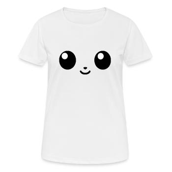 Happy face, cartoon eyes, expression of joy - Women's Breathable T-Shirt - white - Front - AI Model Female 172 dark (172cm)