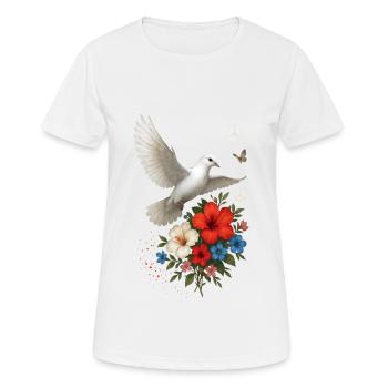 Weiße Taube - Frauen T-Shirt atmungsaktiv - Weiß - Vorne - AI Model Female 172 dark (172cm)