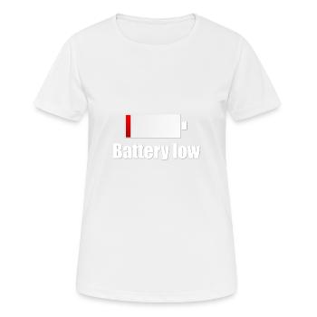 Battery Low - Akku laden - Frauen T-Shirt atmungsaktiv - Weiß - Vorne - AI Model Female 172 dark (172cm)