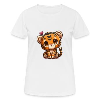 Baby Love Tiger - Women's Breathable T-Shirt - white - Front - AI Model Female 172 dark (172cm)