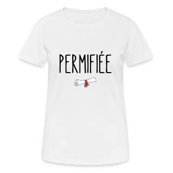 permifiée - T-shirt respirant Femme - blanc - Devant - AI Model Female 172 dark (172cm)