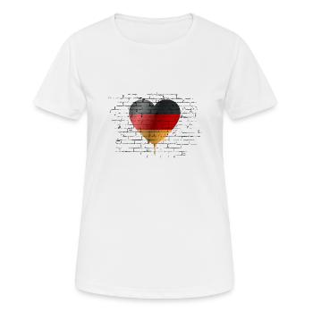 Deutschland Flagge Deutsche Fahne Used Look Heimat - Frauen T-Shirt atmungsaktiv - Weiß - Vorne - AI Model Female 172 dark (172cm)