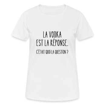 la vodka est la réponse - T-shirt respirant Femme - blanc - Devant - AI Model Female 172 dark (172cm)