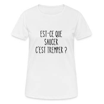 saucer c'est tromper - T-shirt respirant Femme - blanc - Devant - AI Model Female 172 dark (172cm)