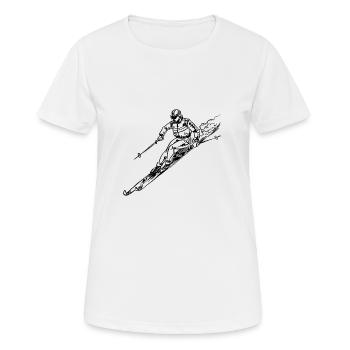 Ski - T-shirt respirant Femme - blanc - Devant - AI Model Female 172 dark (172cm)