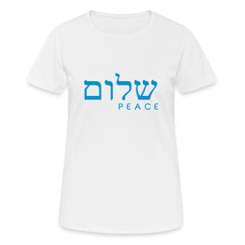 Shalom - Frauen T-Shirt atmungsaktiv - Weiß - Vorne - AI Model Female 172 dark (172cm)