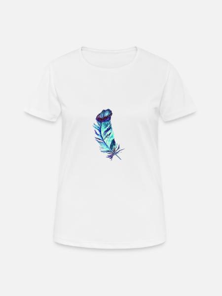 Federn - Frauen T-Shirt atmungsaktiv - Weiß